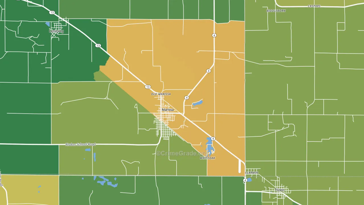 62257, IL Map of Drug-Related Crime Rates