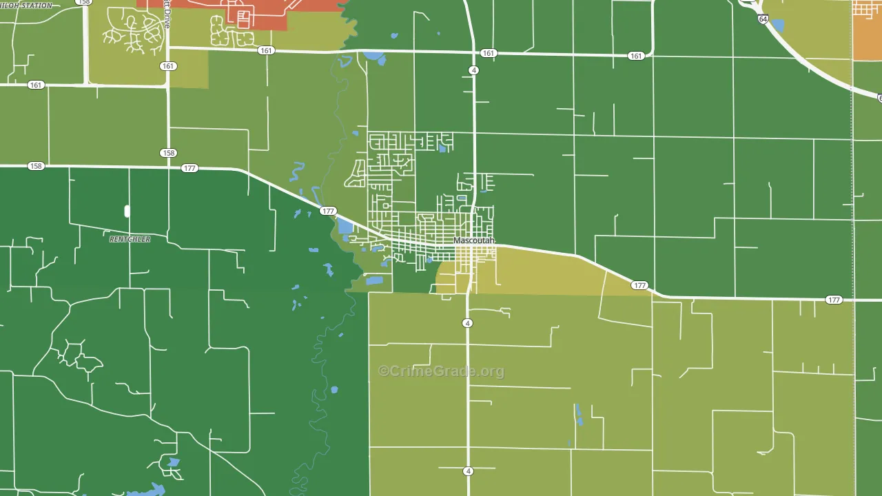 62258, IL Map of Drug-Related Crime Rates
