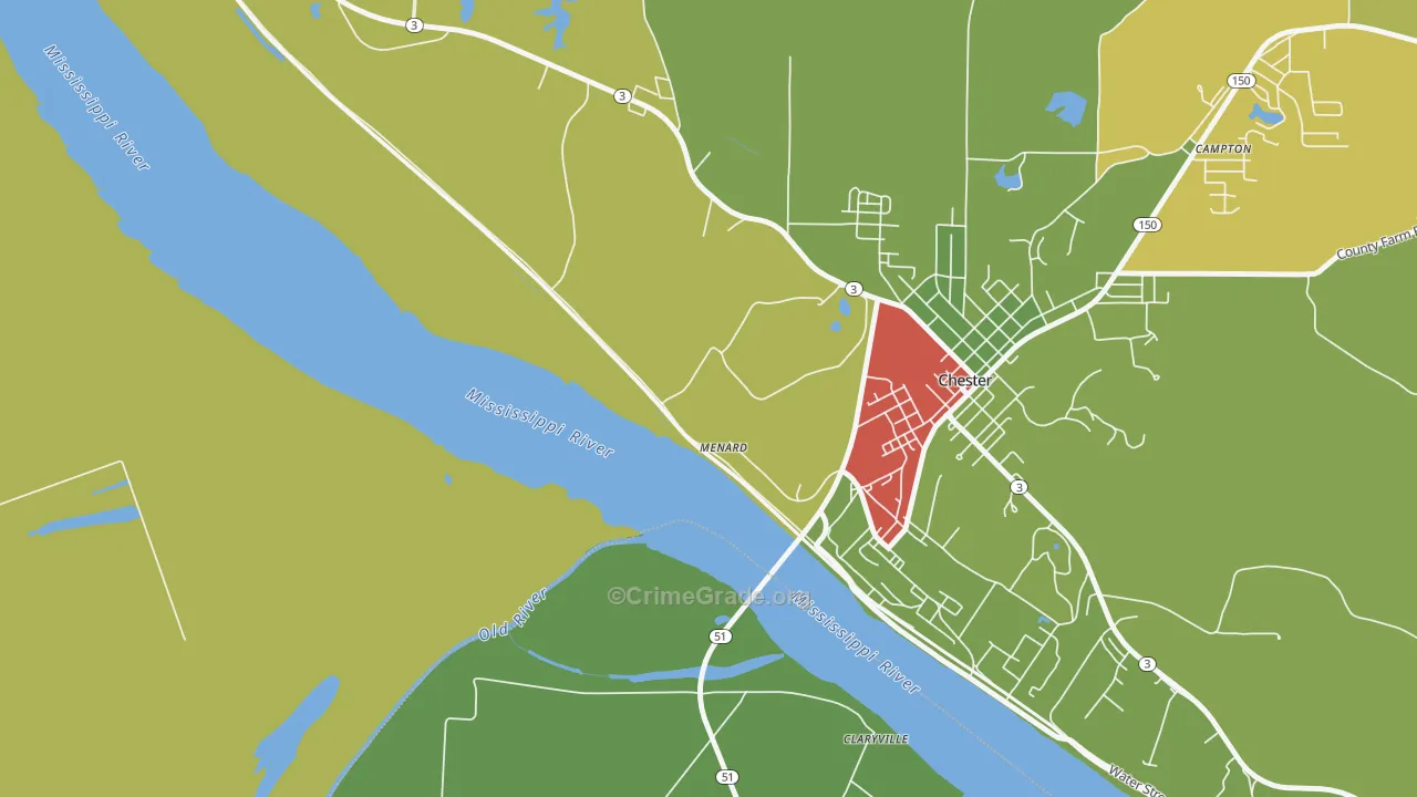62259, IL Map of Drug-Related Crime Rates