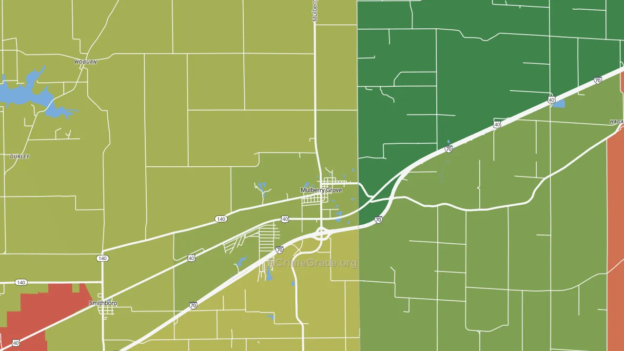62262, IL Map of Drug-Related Crime Rates