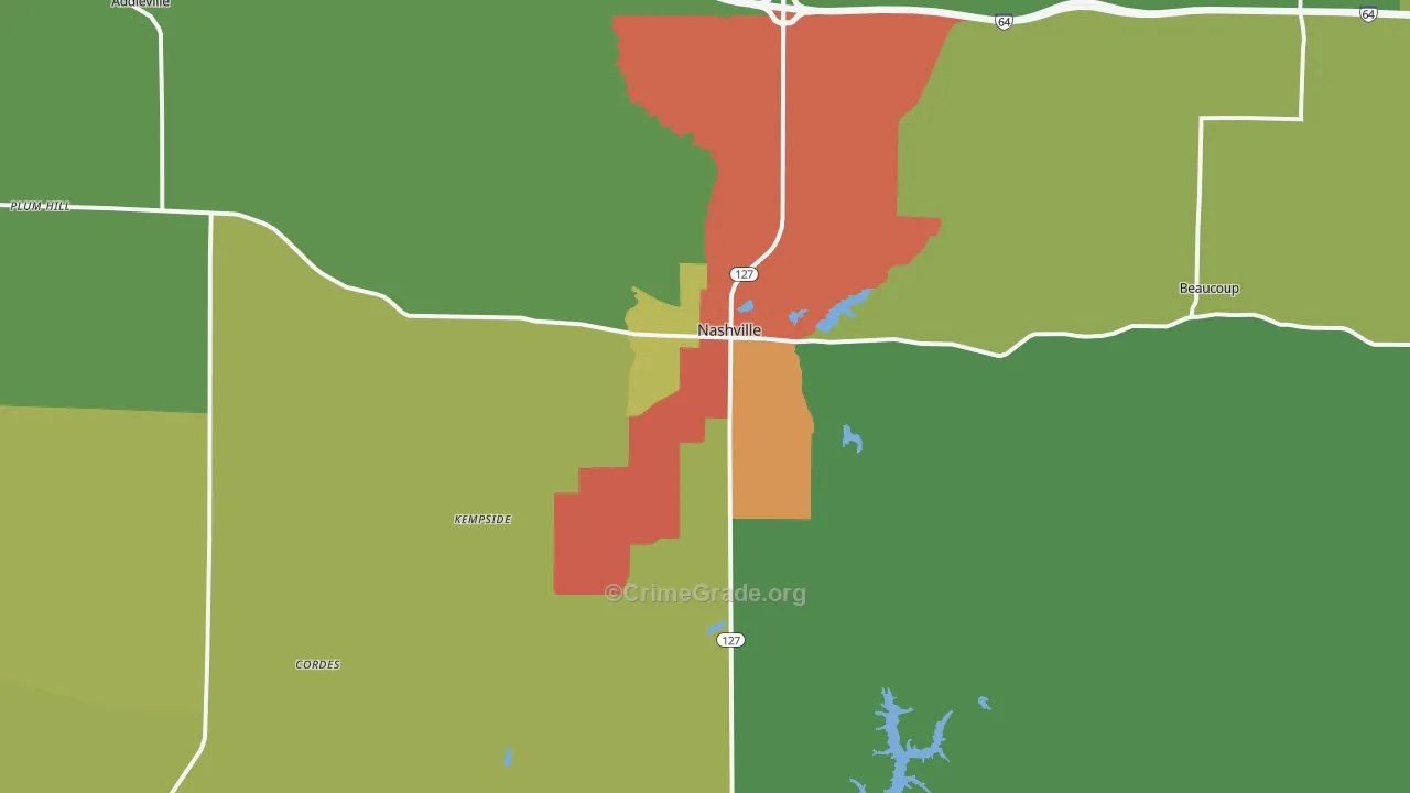 62263, IL Map of Drug-Related Crime Rates