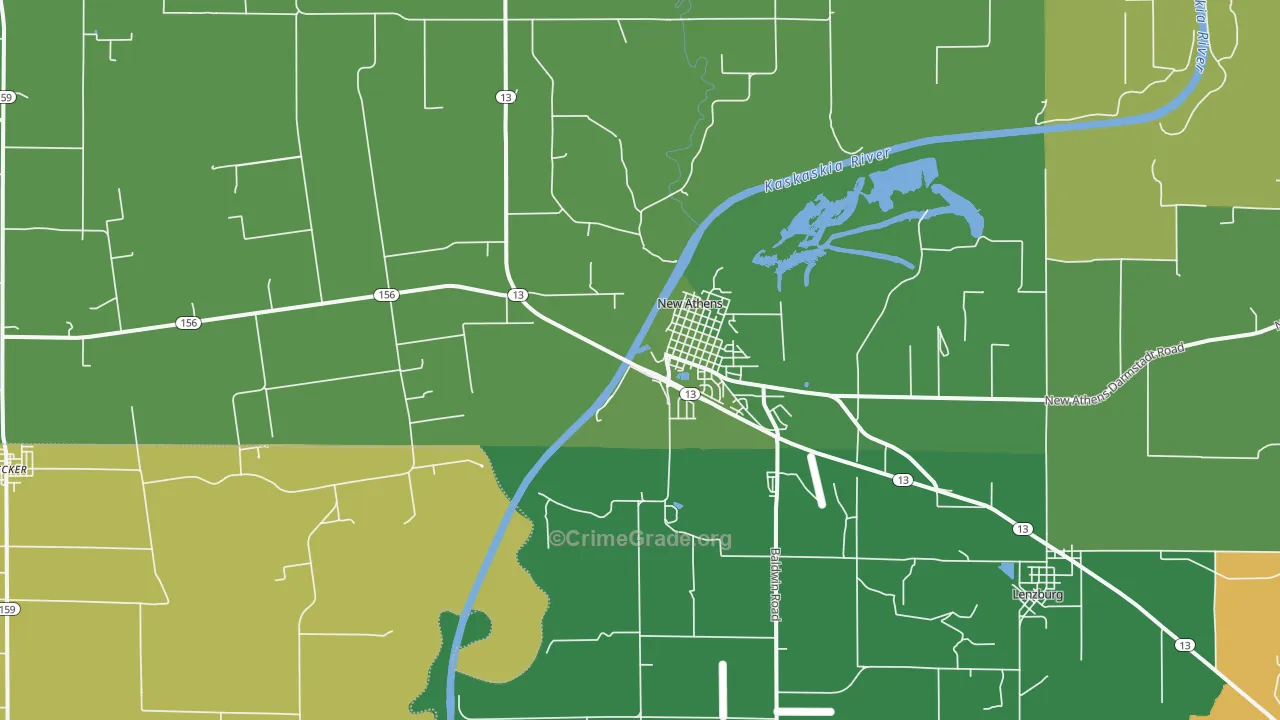 62264, IL Map of Drug-Related Crime Rates