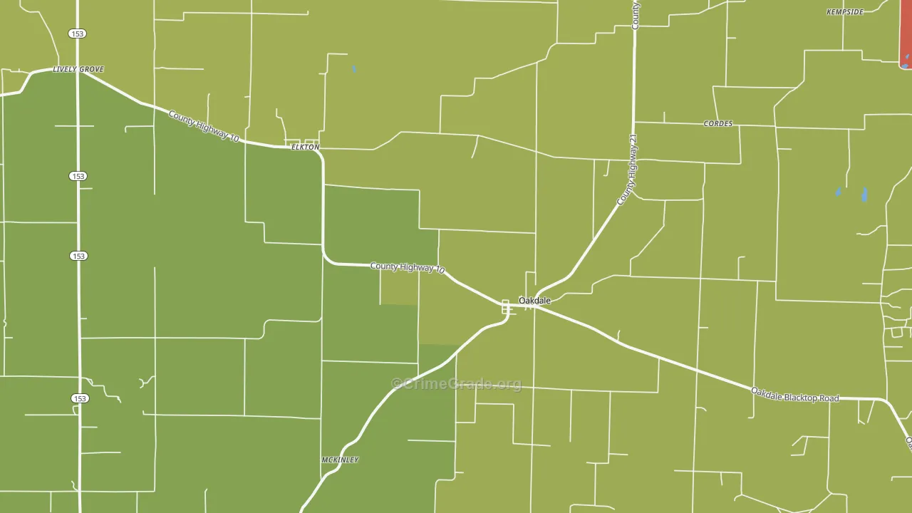 62268, IL Map of Drug-Related Crime Rates