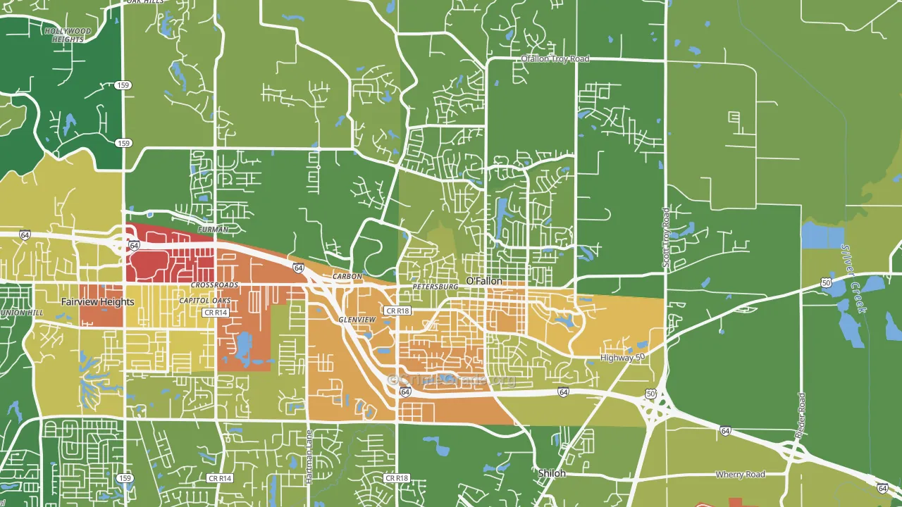 62269, IL Map of Drug-Related Crime Rates