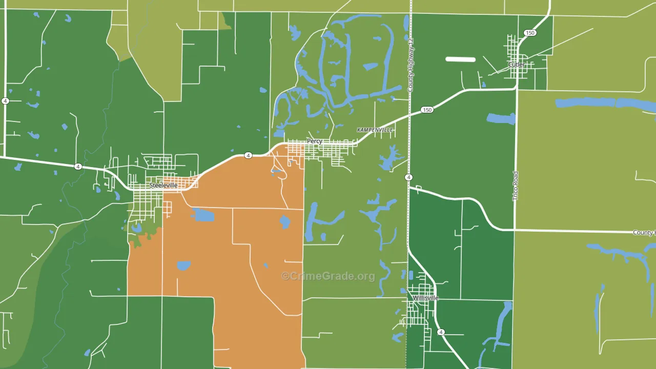62272, IL Map of Drug-Related Crime Rates