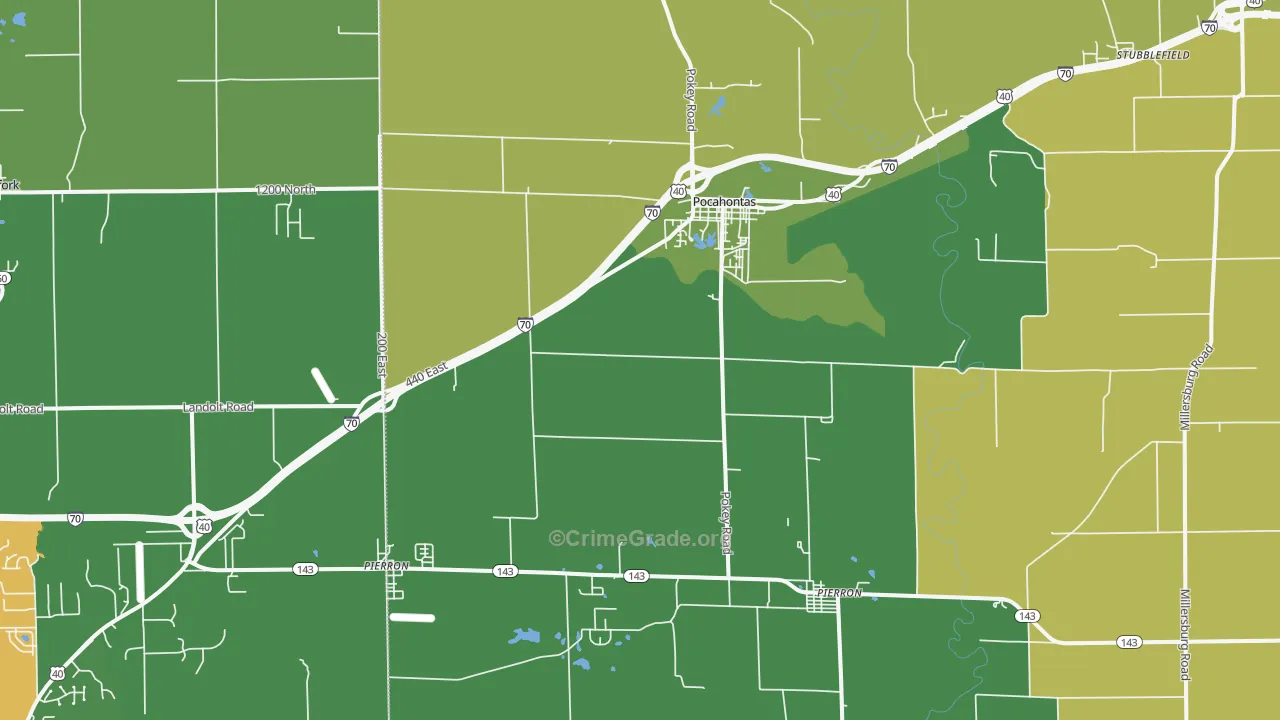 62275, IL Map of Drug-Related Crime Rates