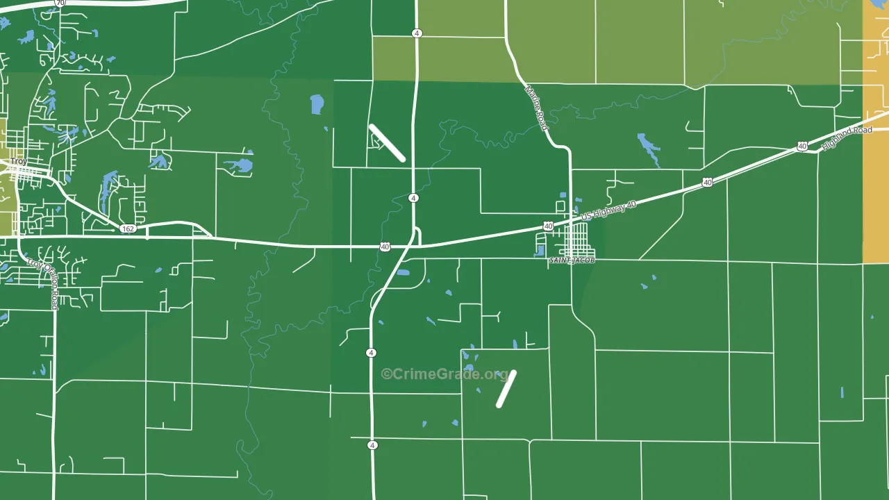 62281, IL Map of Drug-Related Crime Rates
