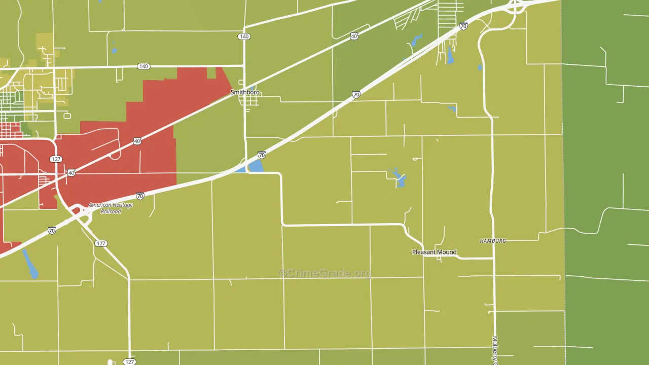 62284, IL Map of Drug-Related Crime Rates