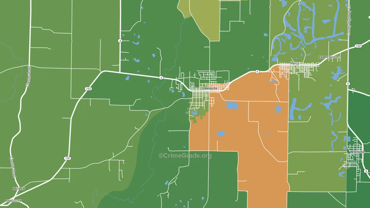 62288, IL Map of Drug-Related Crime Rates