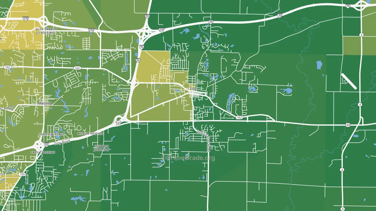 62294, IL Map of Drug-Related Crime Rates