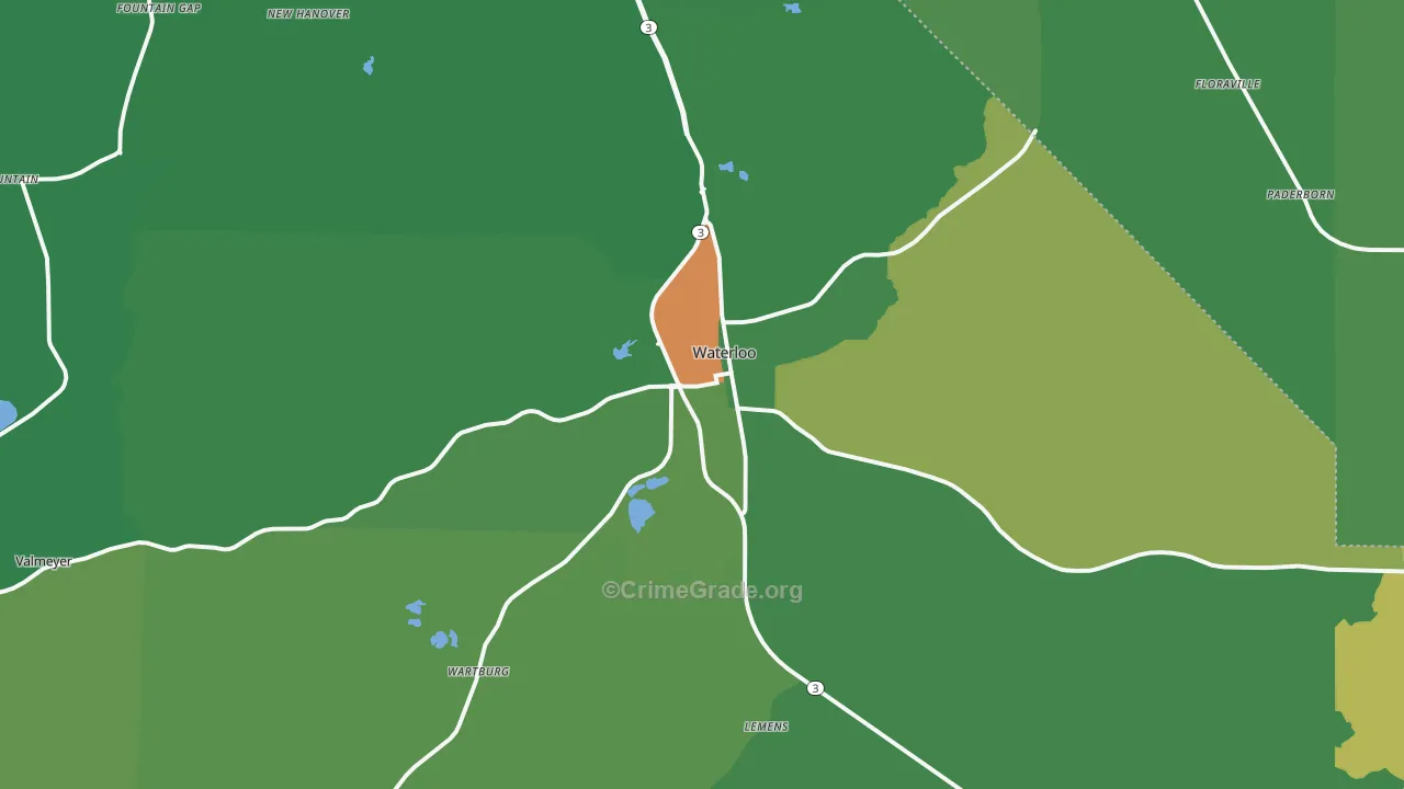 62298, IL Map of Drug-Related Crime Rates