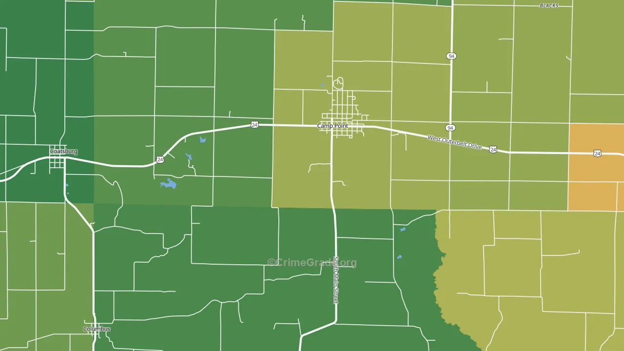 62320, IL Map of Drug-Related Crime Rates