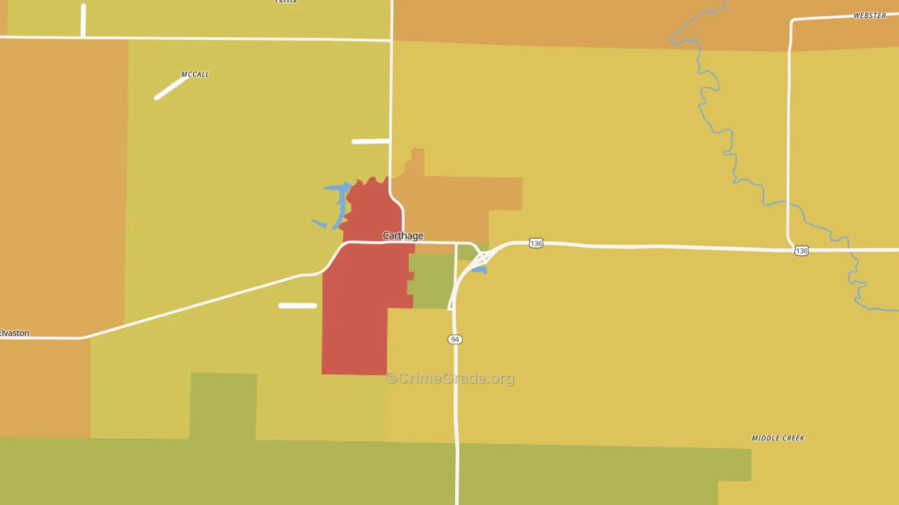 62321, IL Map of Drug-Related Crime Rates