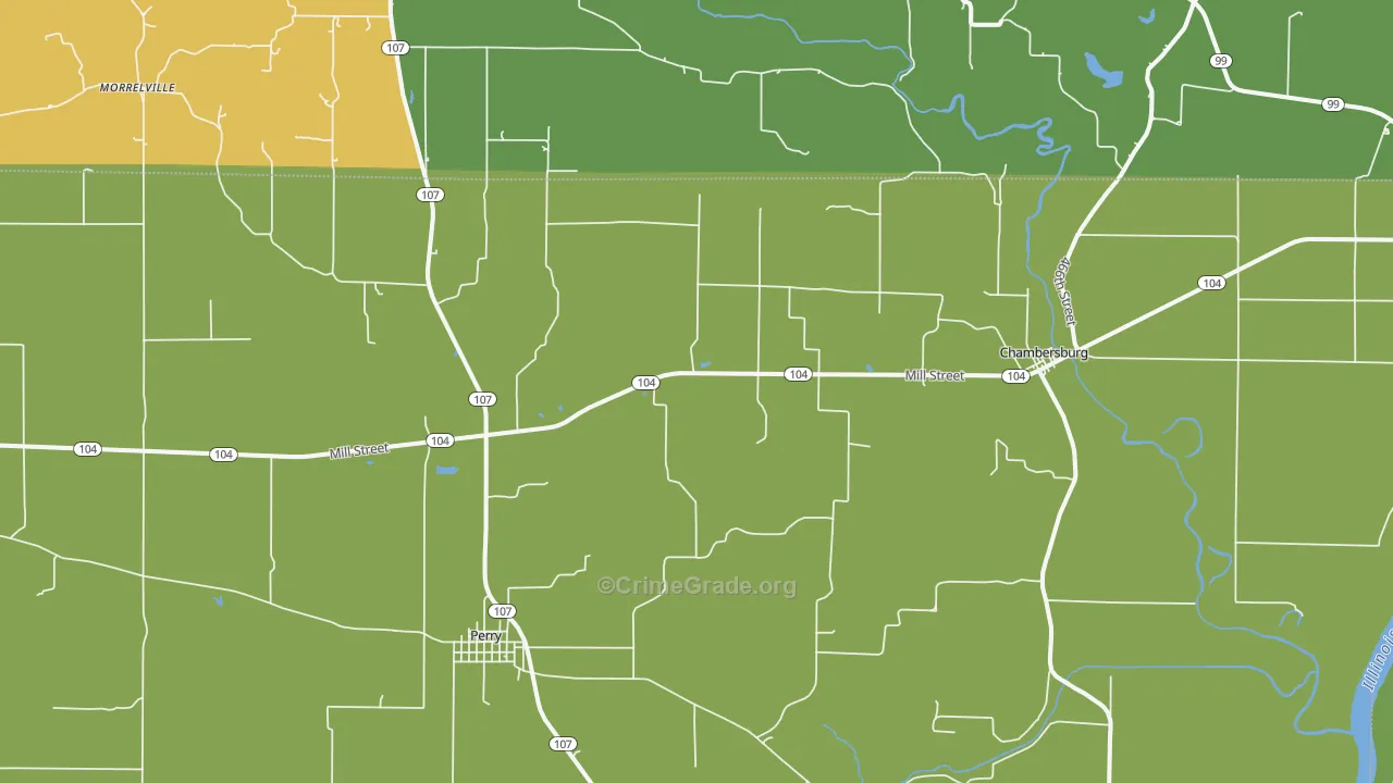 62323, IL Map of Drug-Related Crime Rates