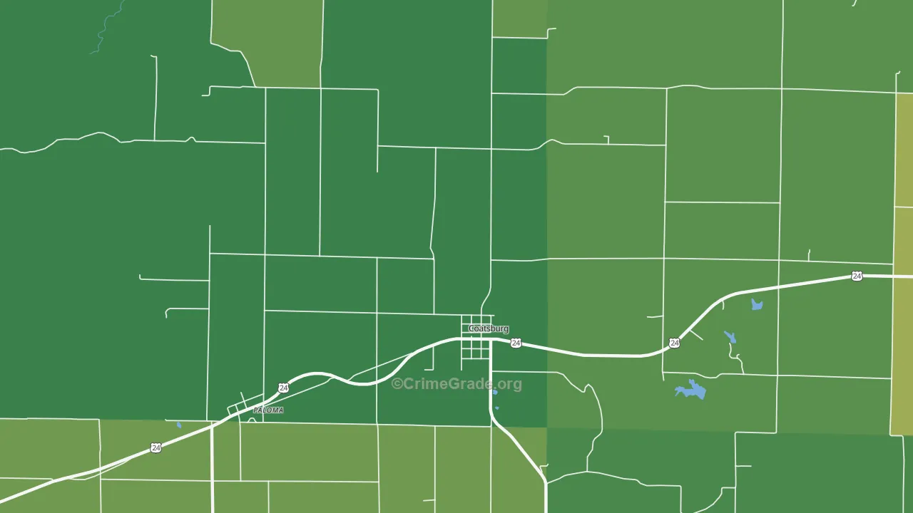 62325, IL Map of Drug-Related Crime Rates
