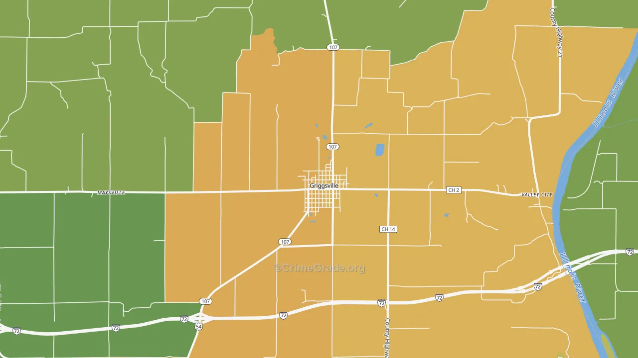 62340, IL Map of Drug-Related Crime Rates