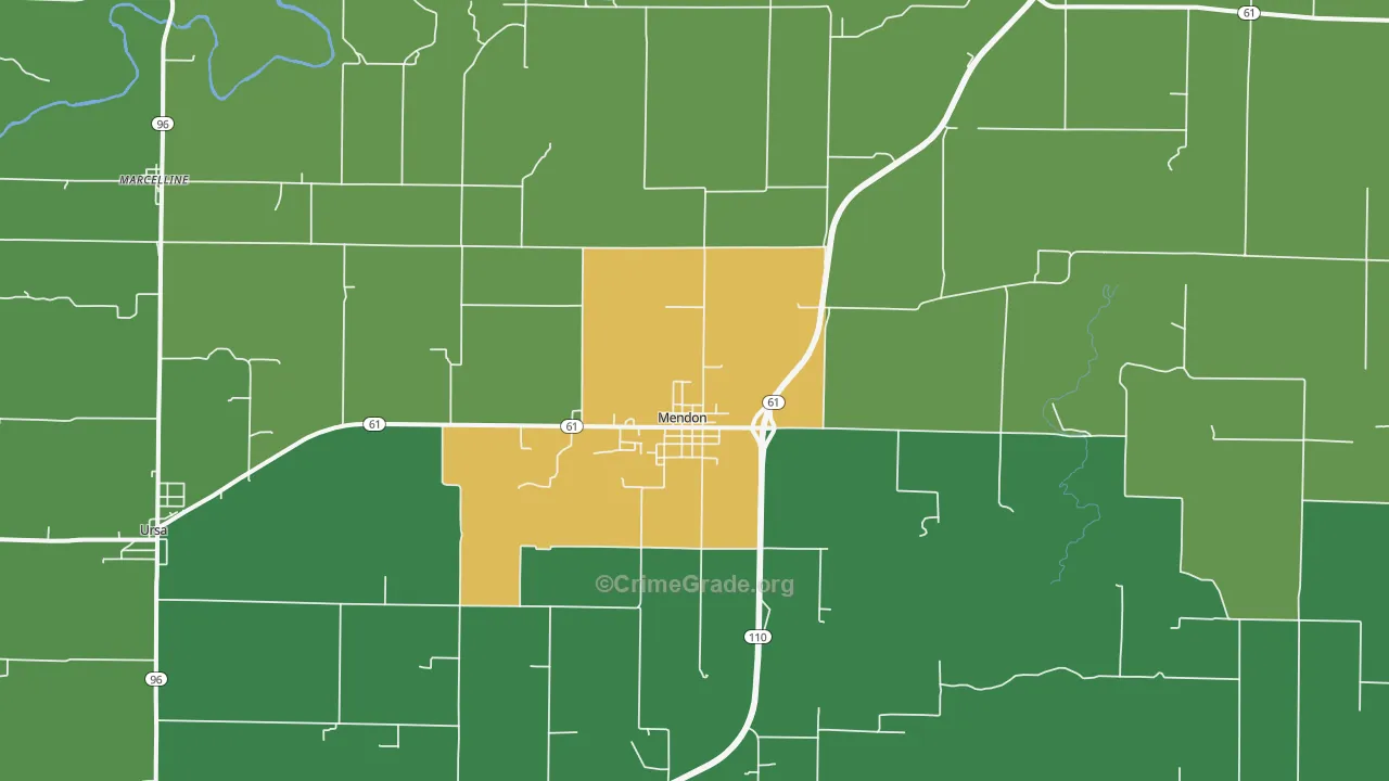 62351, IL Map of Drug-Related Crime Rates