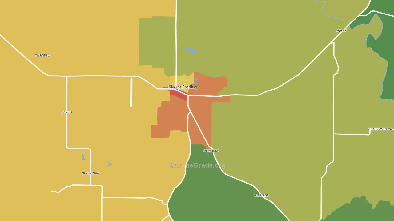 62353, IL Map of Drug-Related Crime Rates