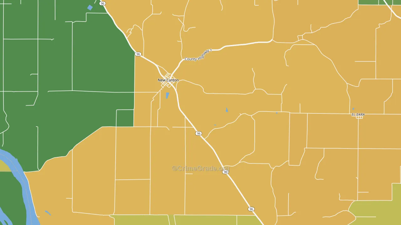62356, IL Map of Drug-Related Crime Rates