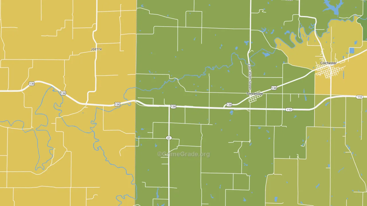 62374, IL Map of Drug-Related Crime Rates