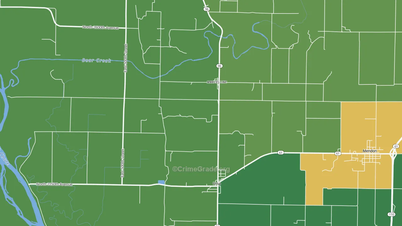62376, IL Map of Drug-Related Crime Rates
