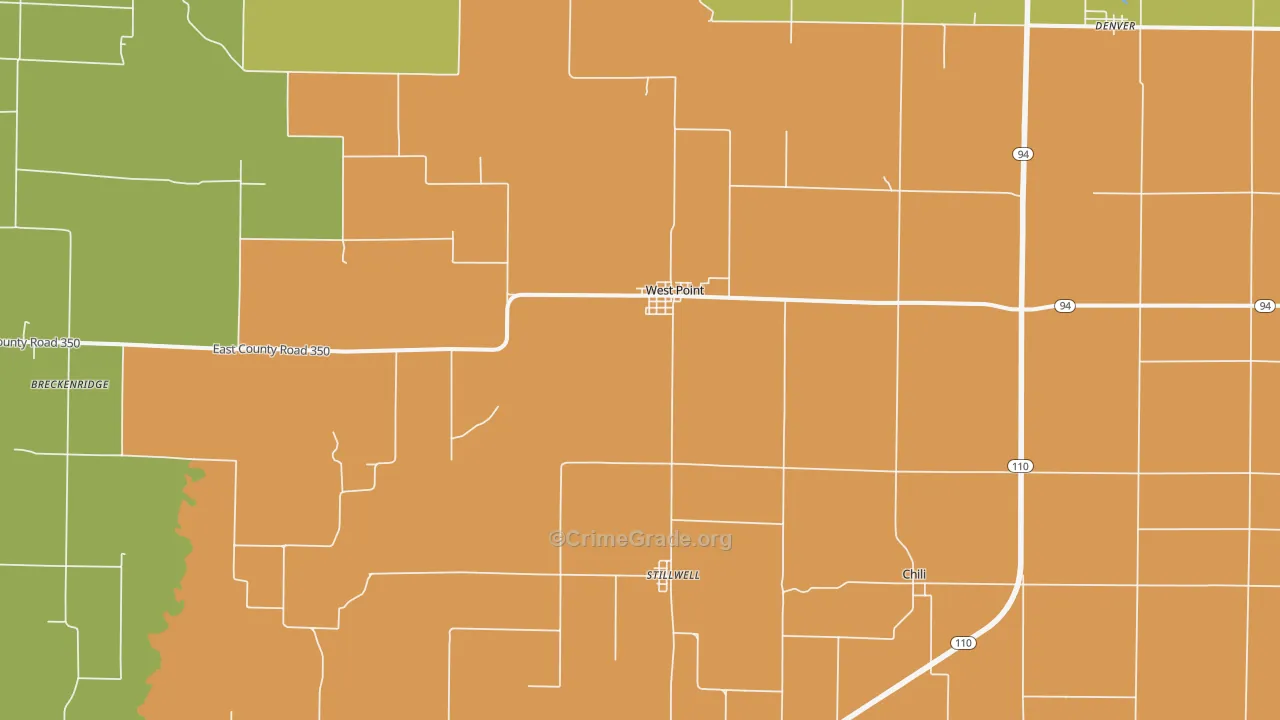 62380, IL Map of Drug-Related Crime Rates