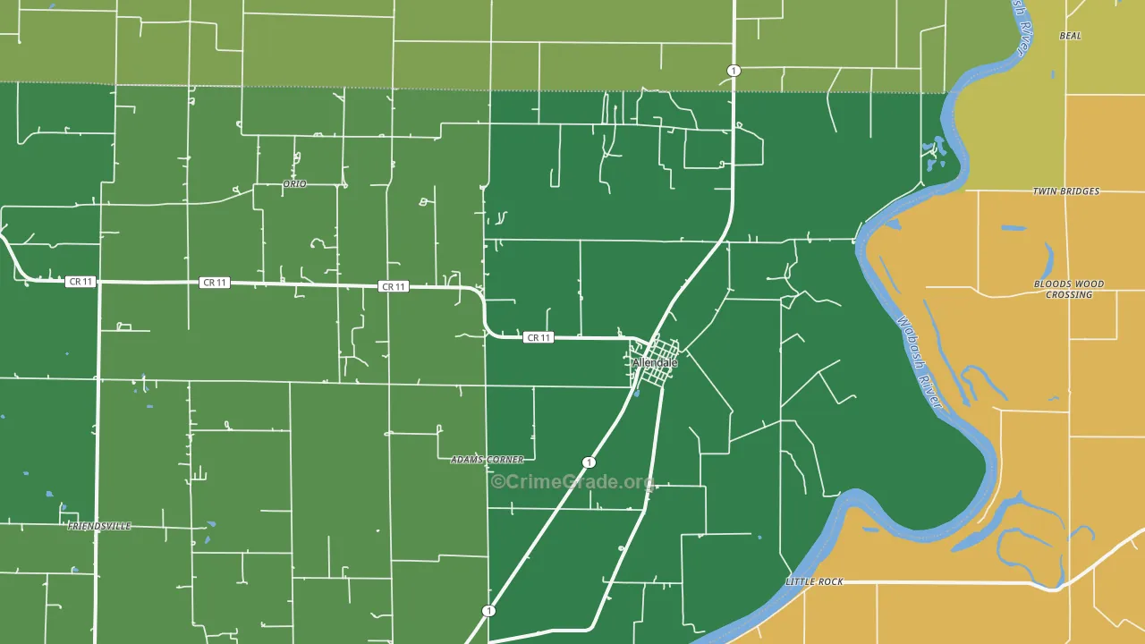 62410, IL Map of Drug-Related Crime Rates