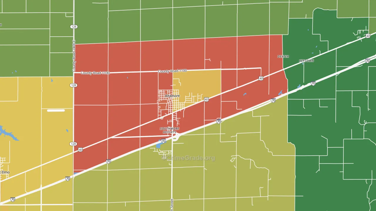62411, IL Map of Drug-Related Crime Rates