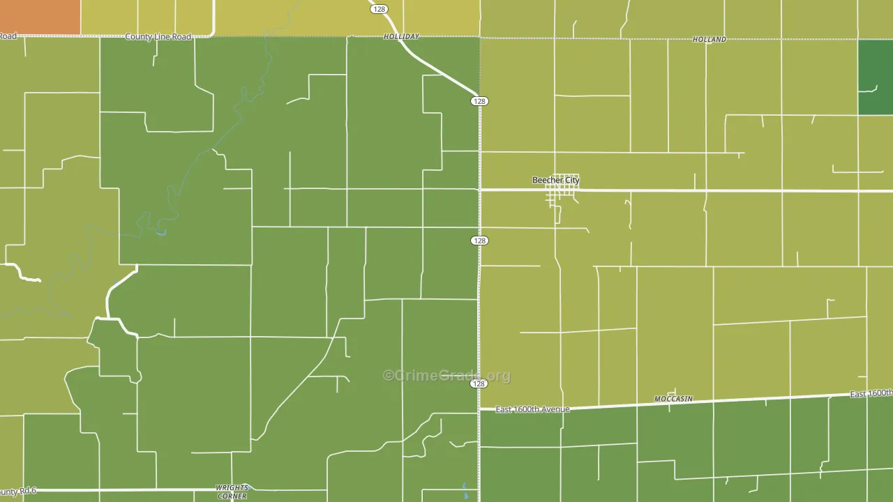 62414, IL Map of Drug-Related Crime Rates