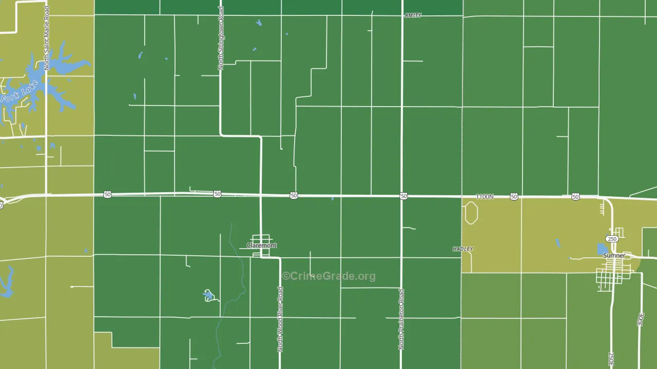 62421, IL Map of Drug-Related Crime Rates