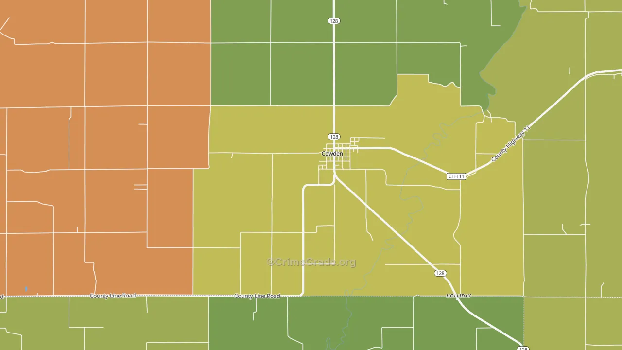 62422, IL Map of Drug-Related Crime Rates