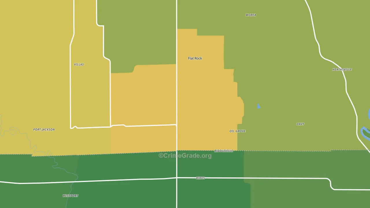 62427, IL Map of Drug-Related Crime Rates