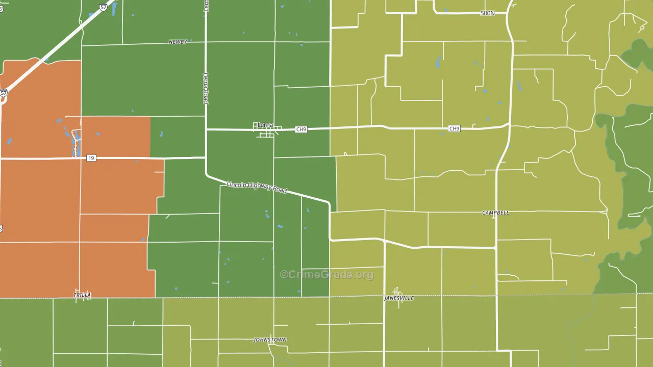 62440, IL Map of Drug-Related Crime Rates