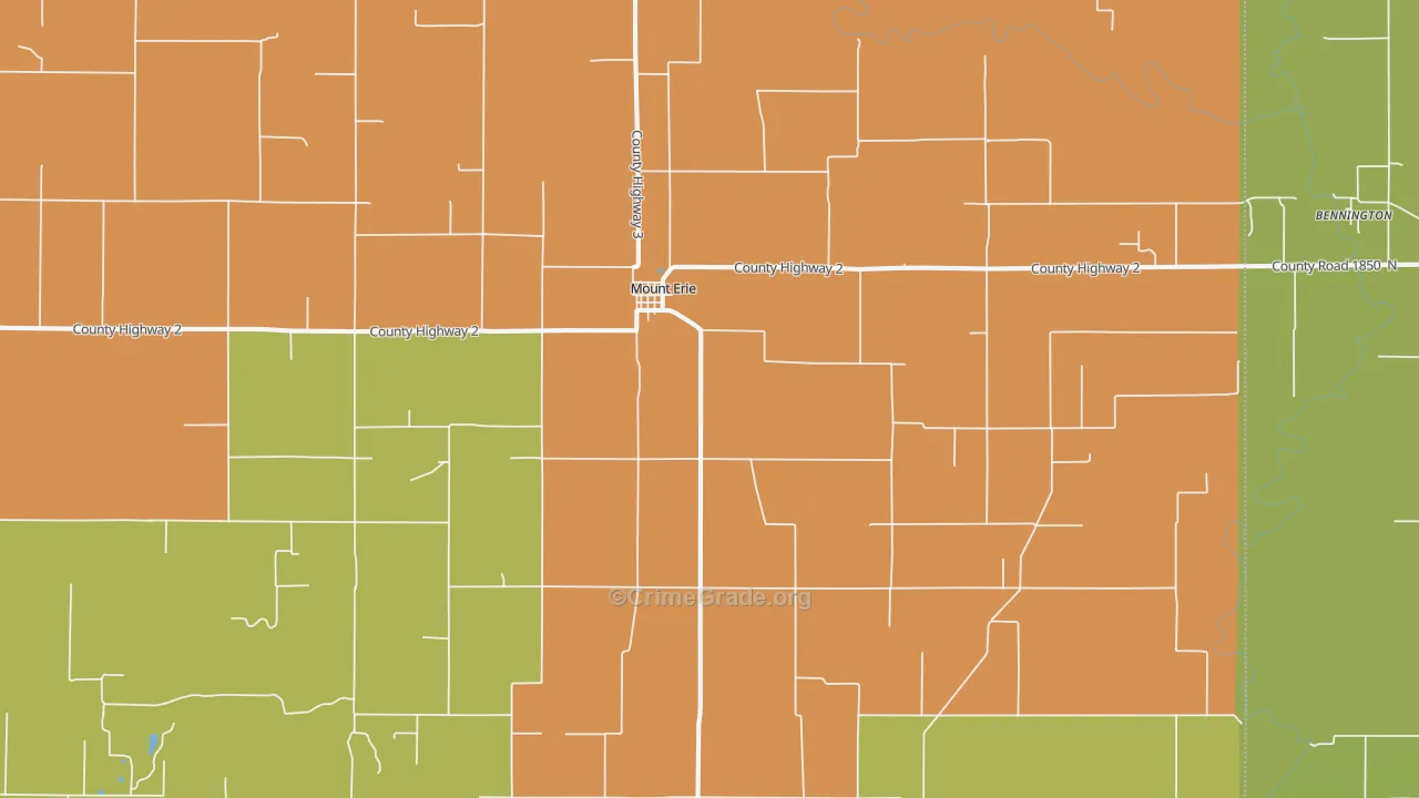 62446, IL Map of Drug-Related Crime Rates
