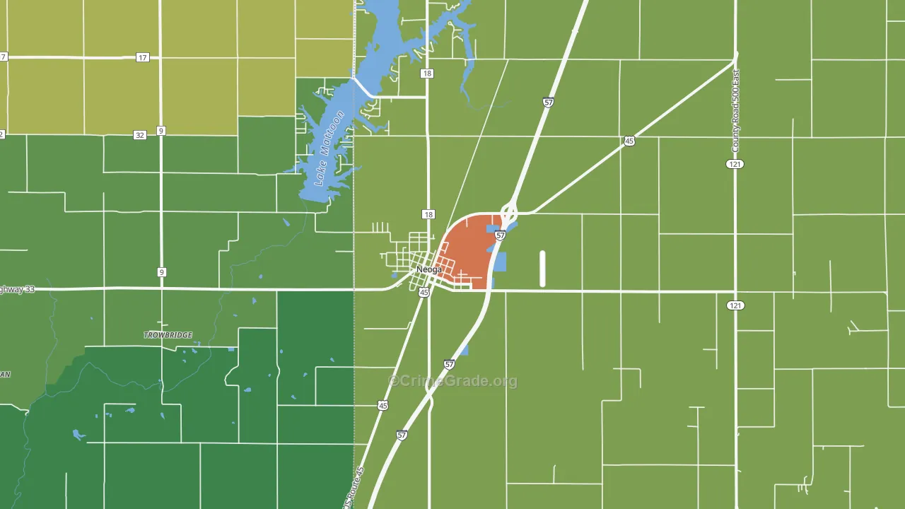 62447, IL Map of Drug-Related Crime Rates