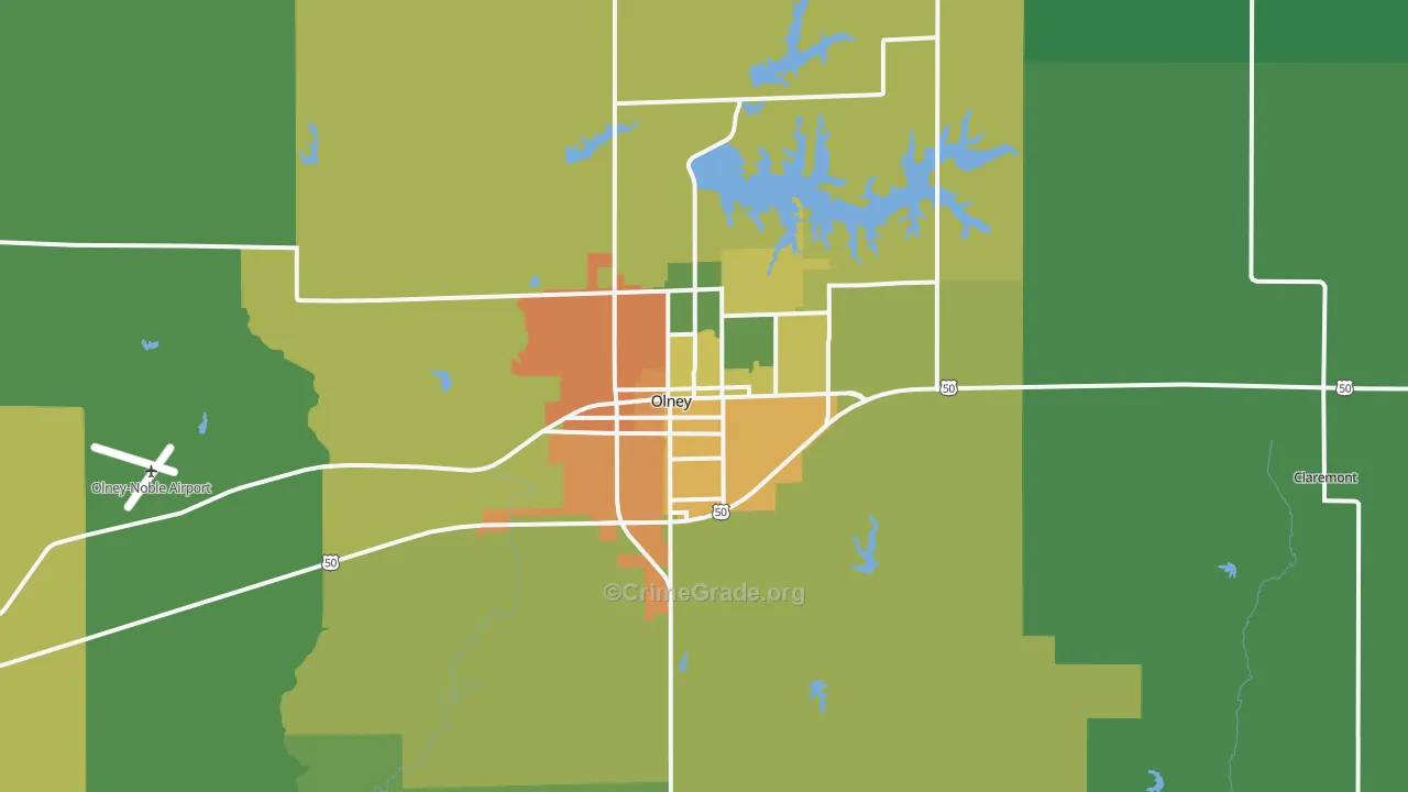 62450, IL Map of Drug-Related Crime Rates
