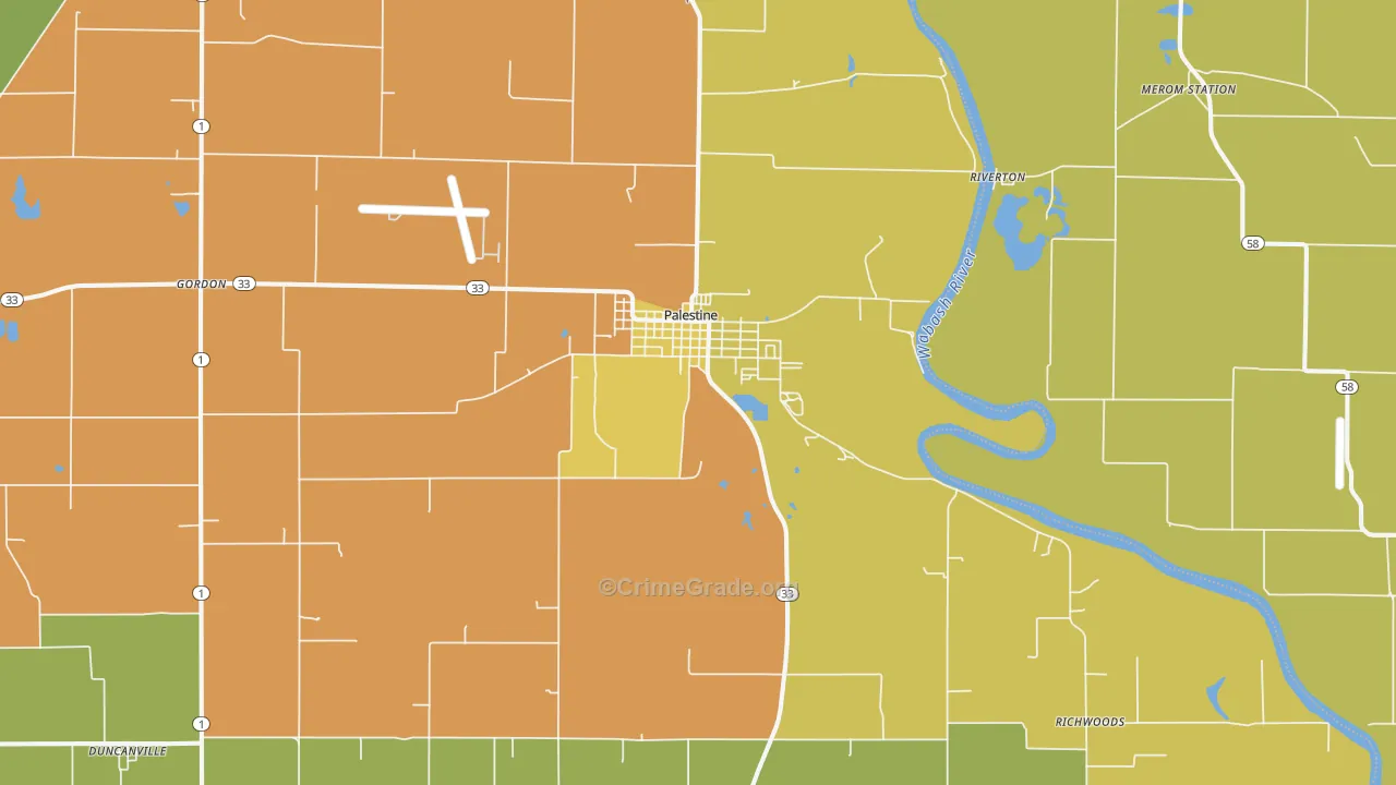 62451, IL Map of Drug-Related Crime Rates
