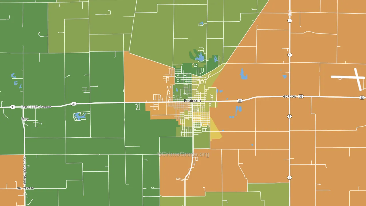 62454, IL Map of Drug-Related Crime Rates