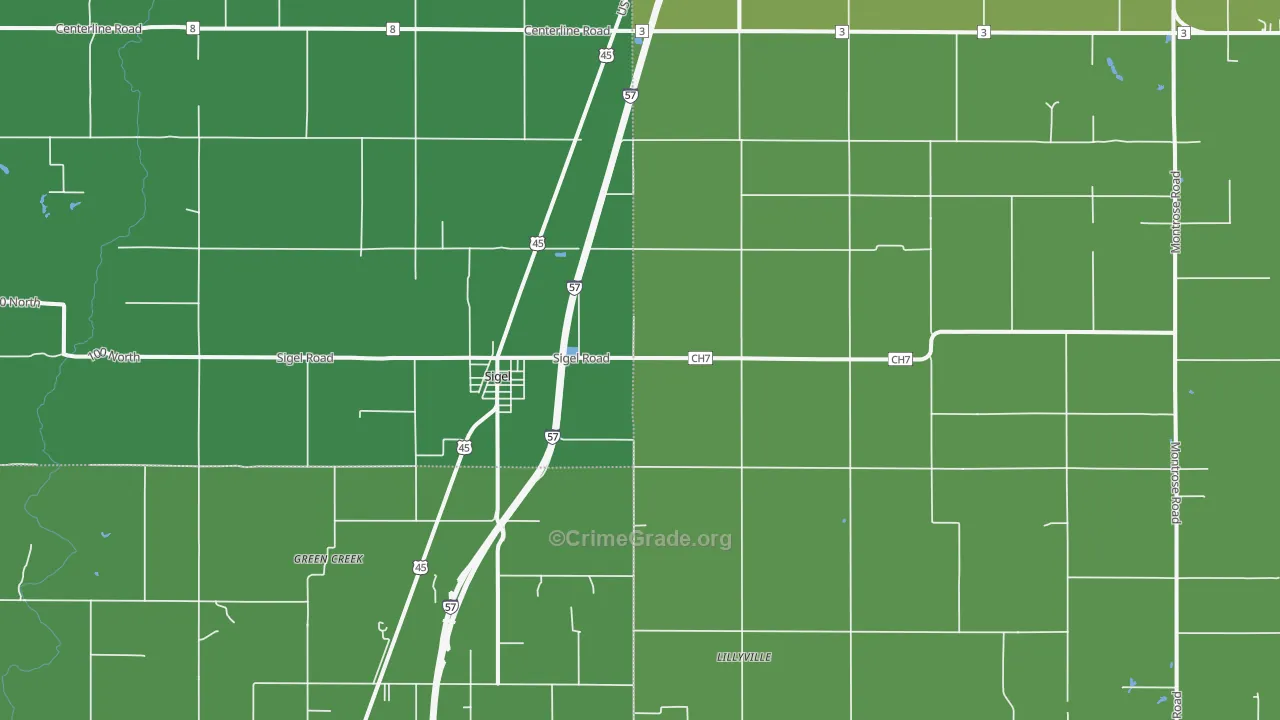 62462, IL Map of Drug-Related Crime Rates