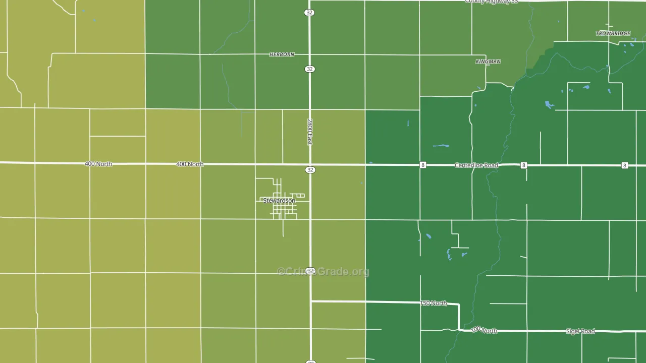 62463, IL Map of Drug-Related Crime Rates