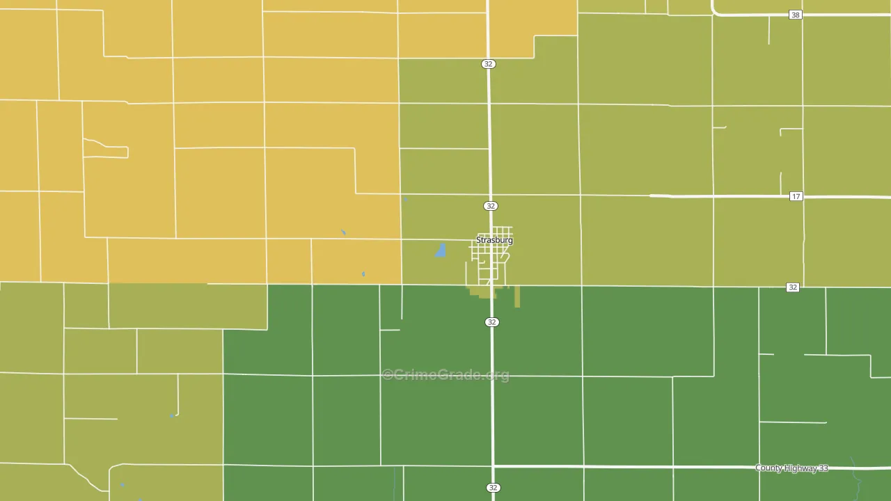 62465, IL Map of Drug-Related Crime Rates