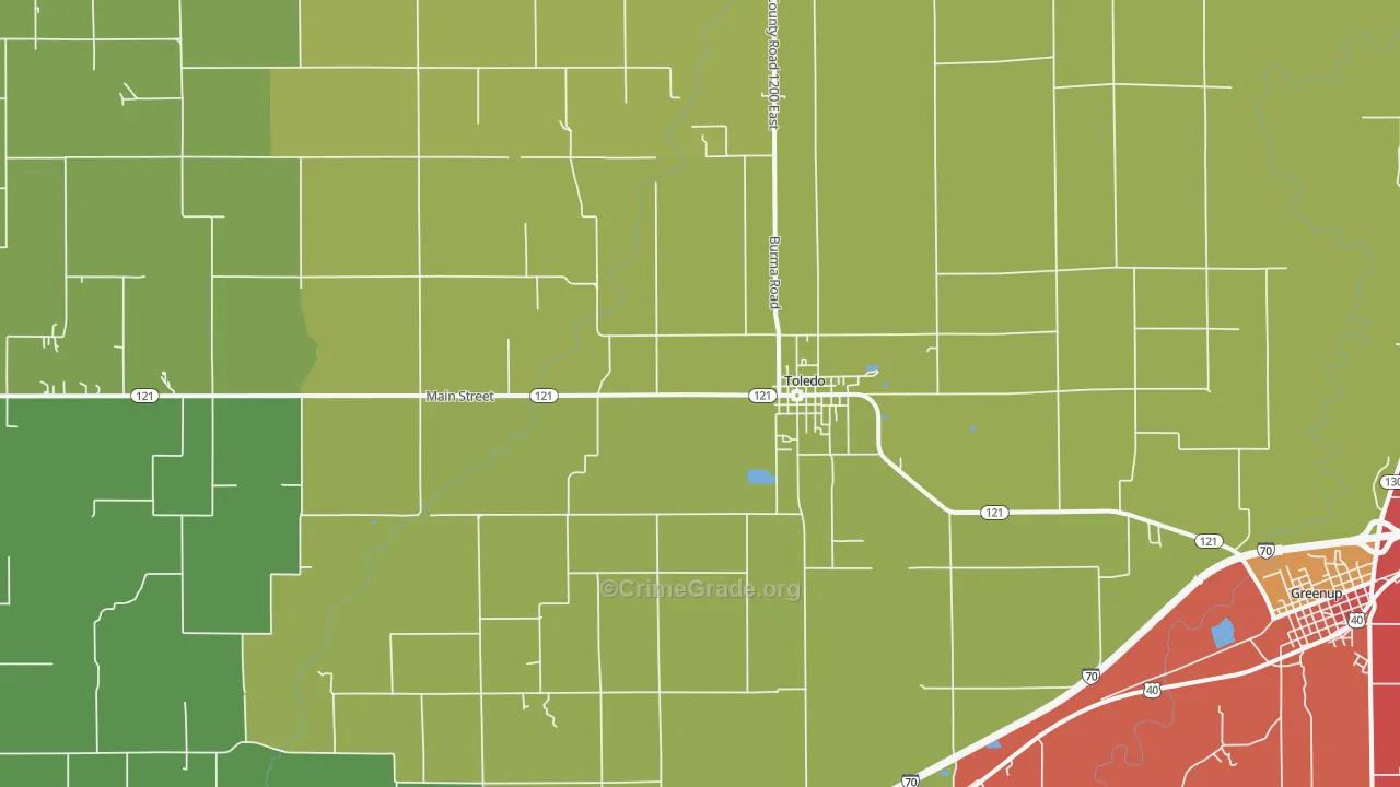 62468, IL Map of Drug-Related Crime Rates