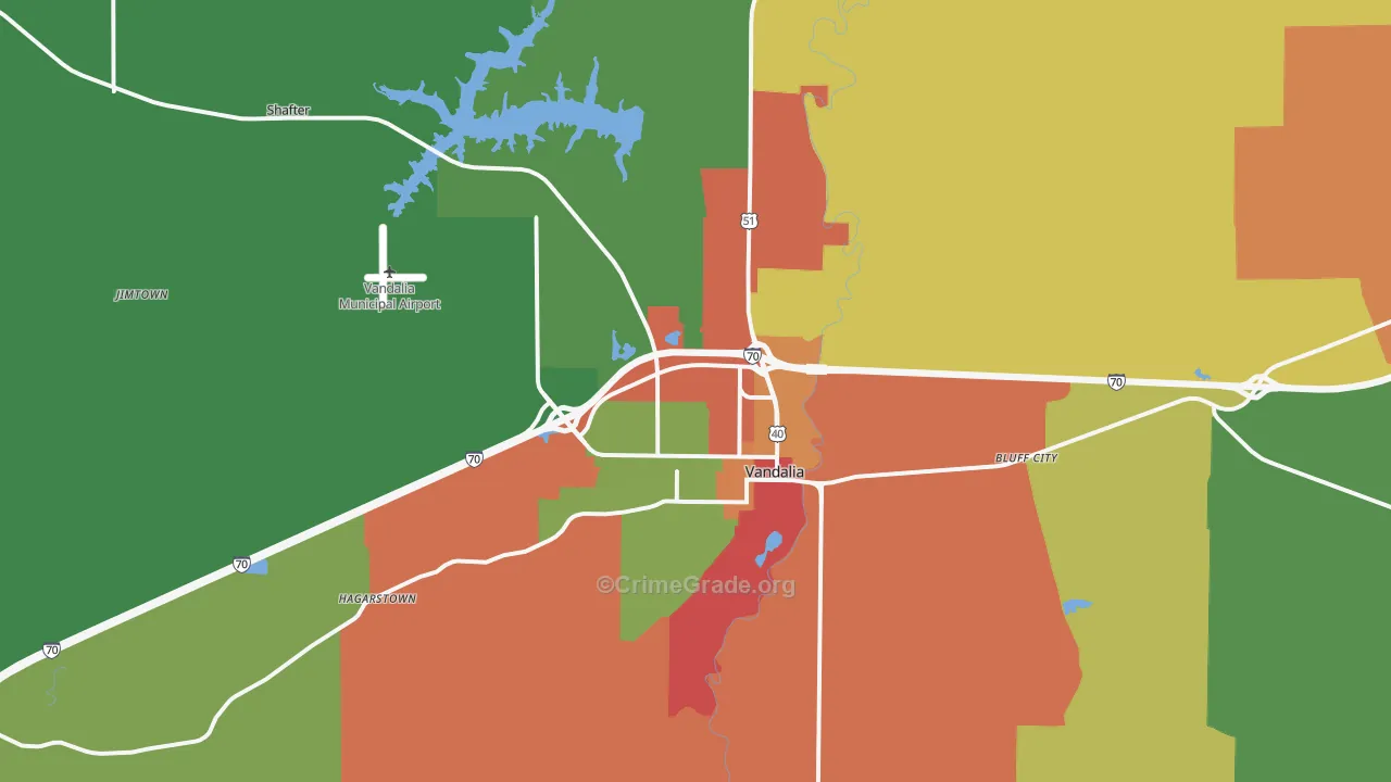 62471, IL Map of Drug-Related Crime Rates