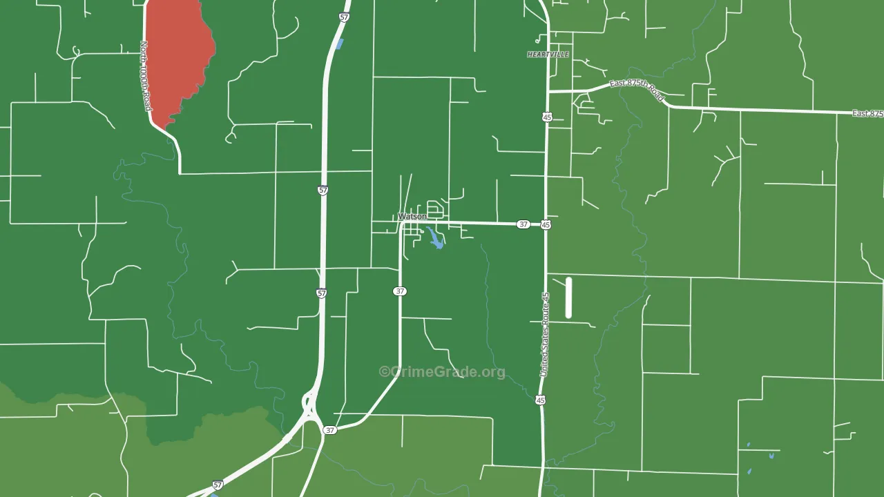62473, IL Map of Drug-Related Crime Rates