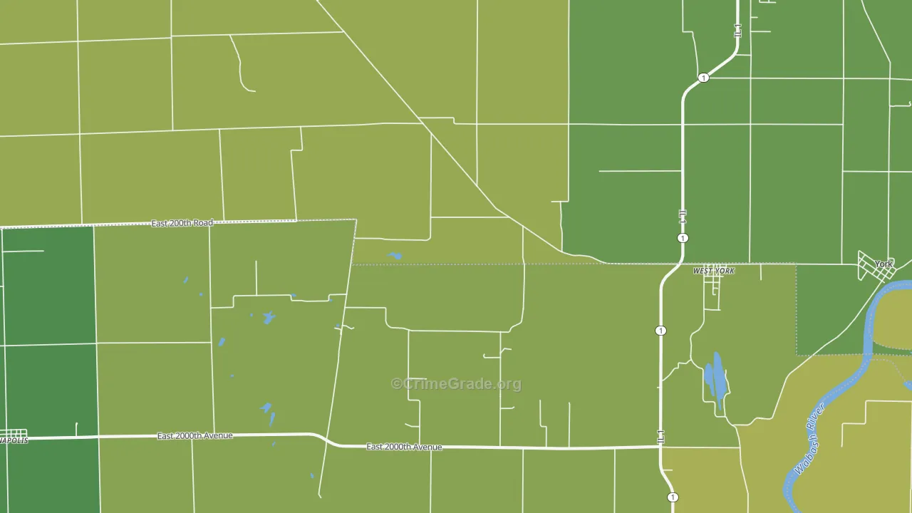 62478, IL Map of Drug-Related Crime Rates