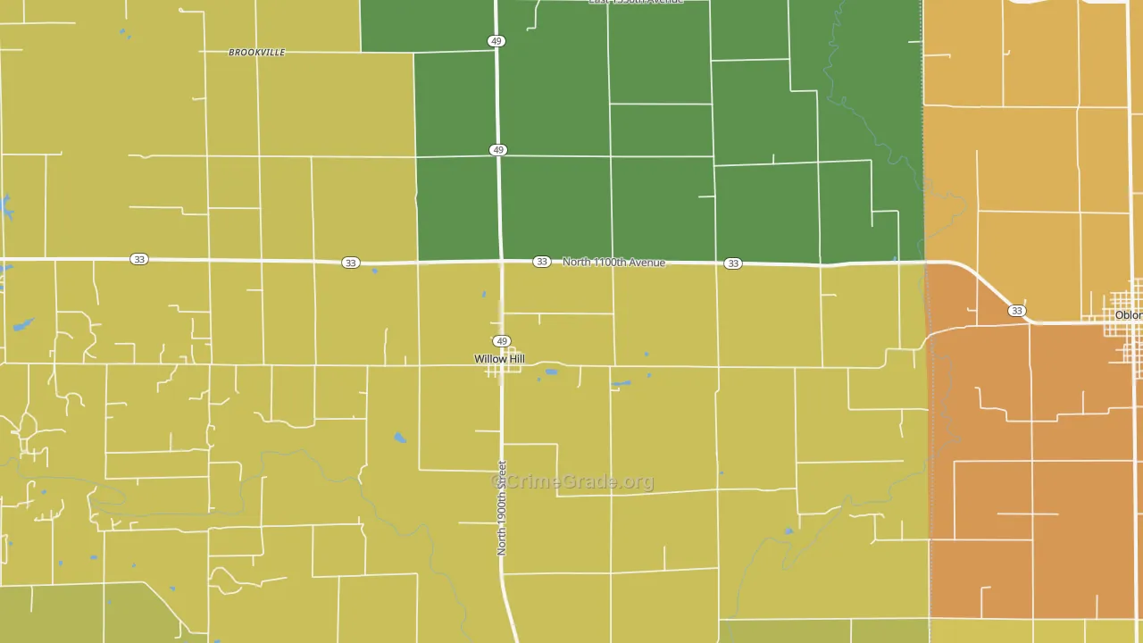 62480, IL Map of Drug-Related Crime Rates