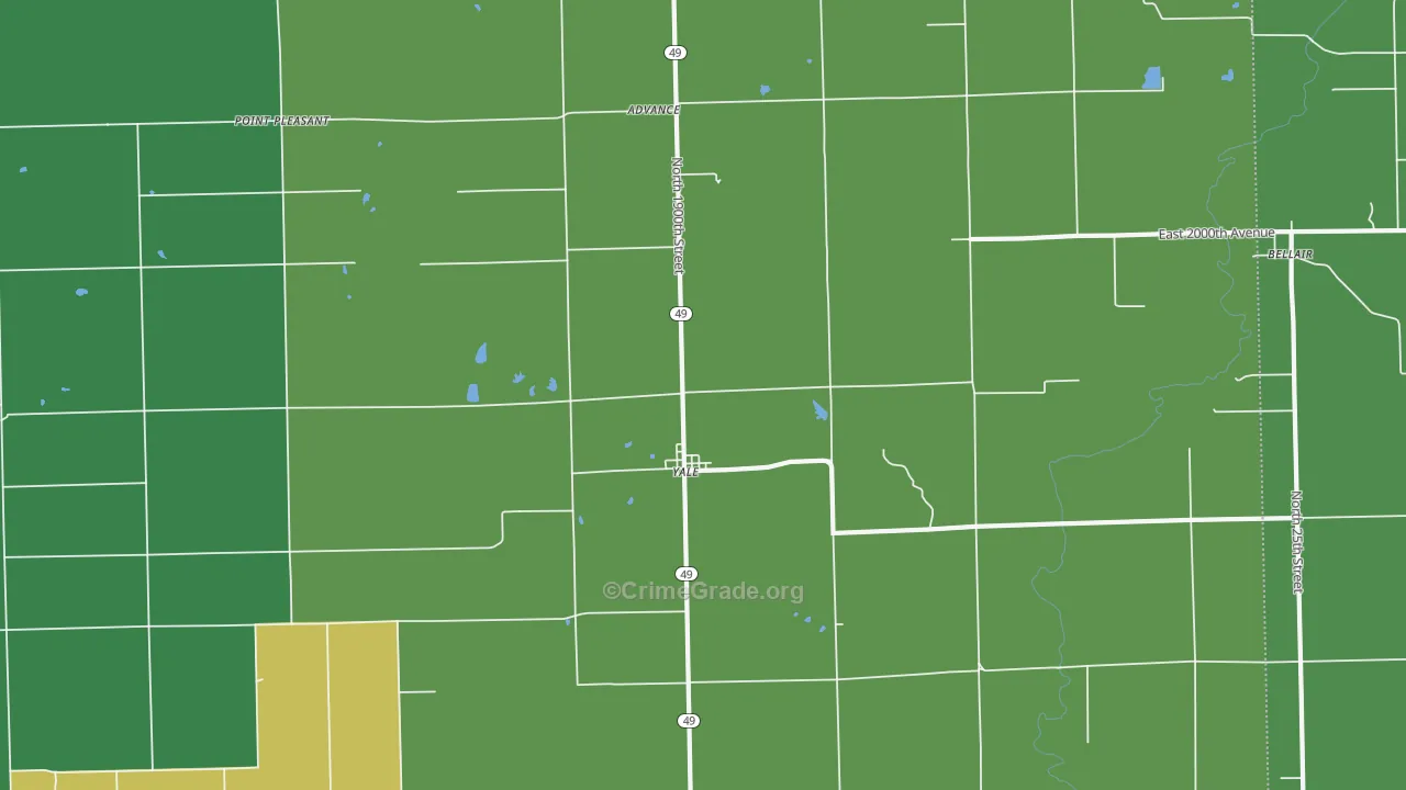 62481, IL Map of Drug-Related Crime Rates