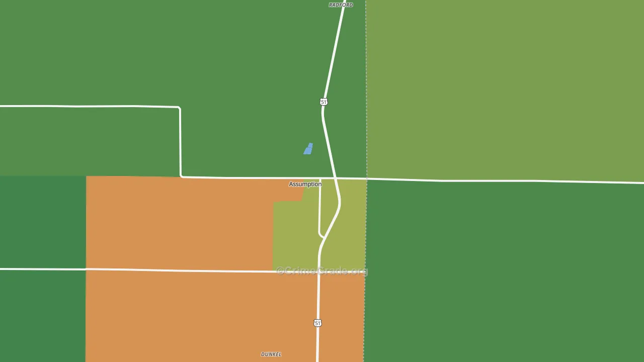 62510, IL Map of Drug-Related Crime Rates