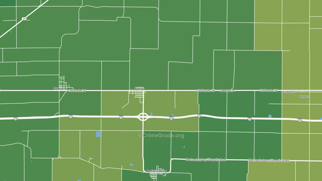 62515, IL Map of Drug-Related Crime Rates
