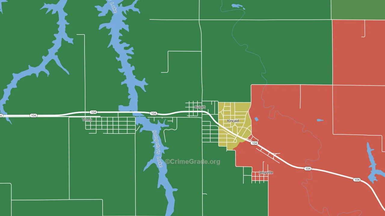 62517, IL Map of Drug-Related Crime Rates